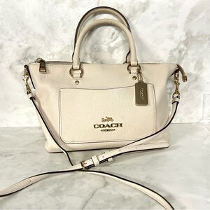 Coach Cream Satchel with Gold Hardware